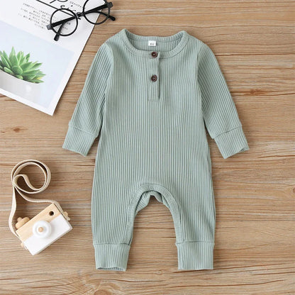 CozyNest – Autumn Cotton Romper for Newborns